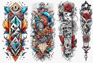 patchwork tattoo for full arms tattoo idea