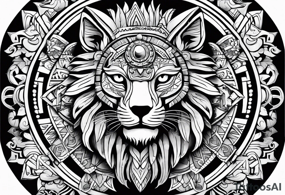 Aztec animal tattoo idea