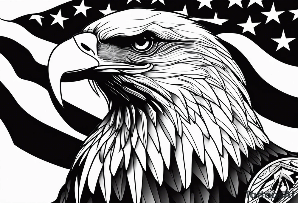 American flag eagle tattoo idea