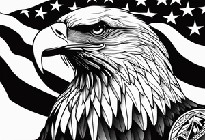 American flag eagle tattoo idea