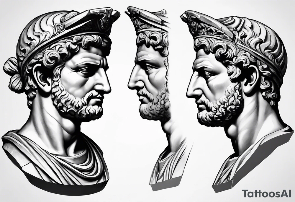 Roman Statue kopf tattoo idea