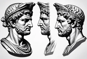Roman Statue kopf tattoo idea