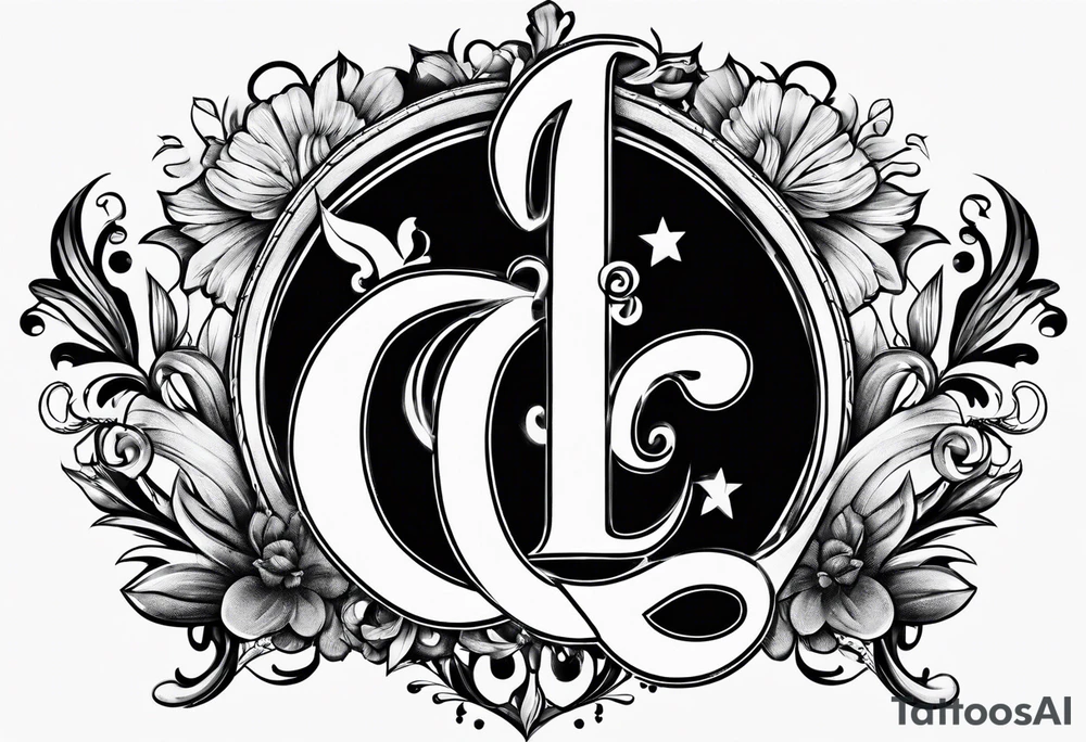 paw letter L and C tattoo idea