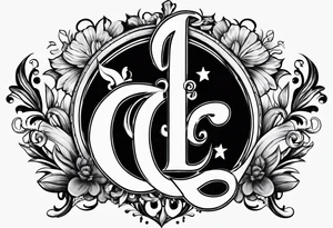 paw letter L and C tattoo idea