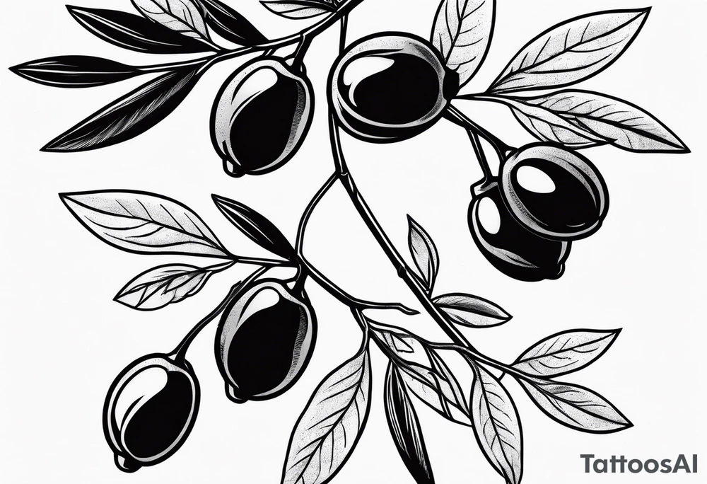 An olive branch with a thornvine tattoo idea