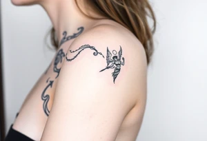 beautiful woman angel vs a powerful devil tattoo idea