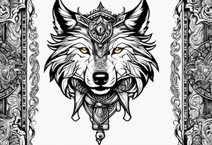 Wolf turkish brave wild sword tattoo idea