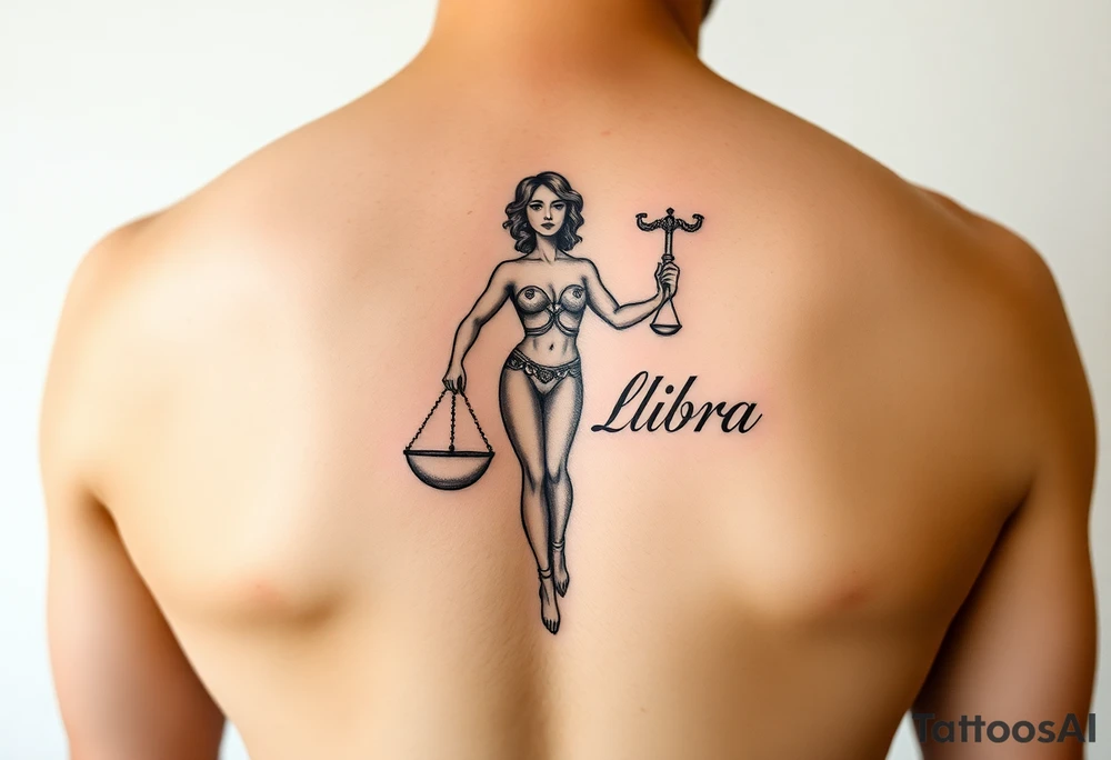 lady libra in words tattoo idea