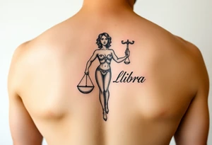 lady libra in words tattoo idea