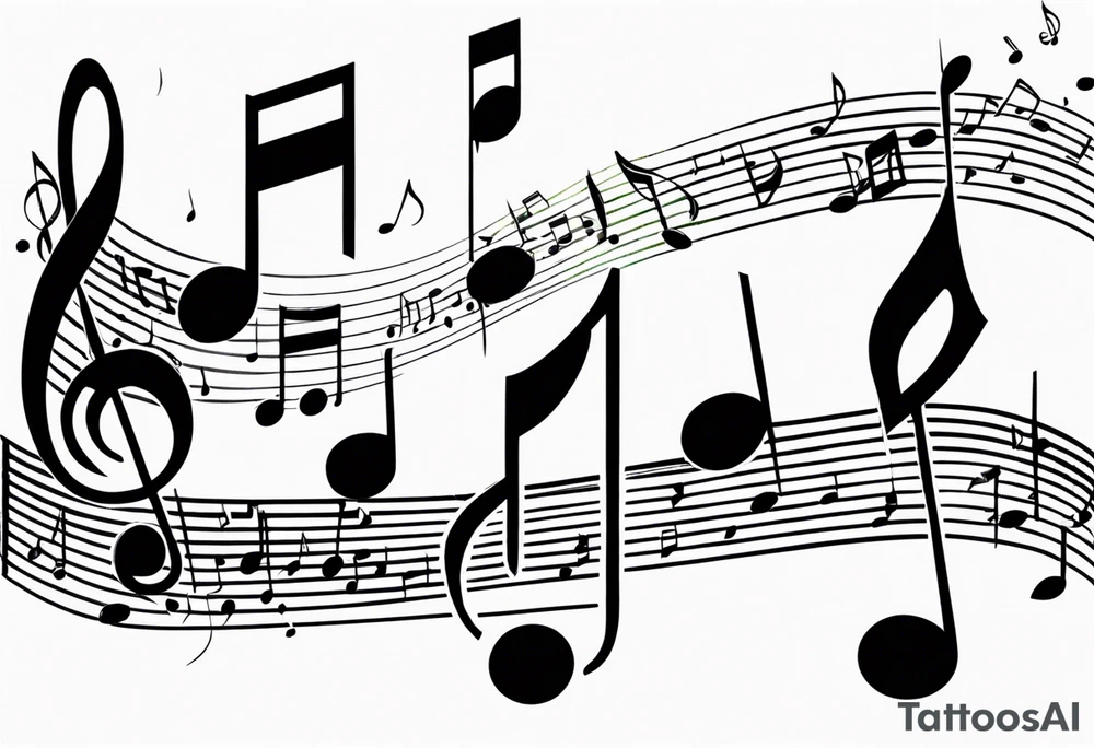 Music Notes Melody tattoo idea