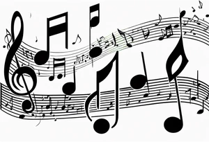 Music Notes Melody tattoo idea