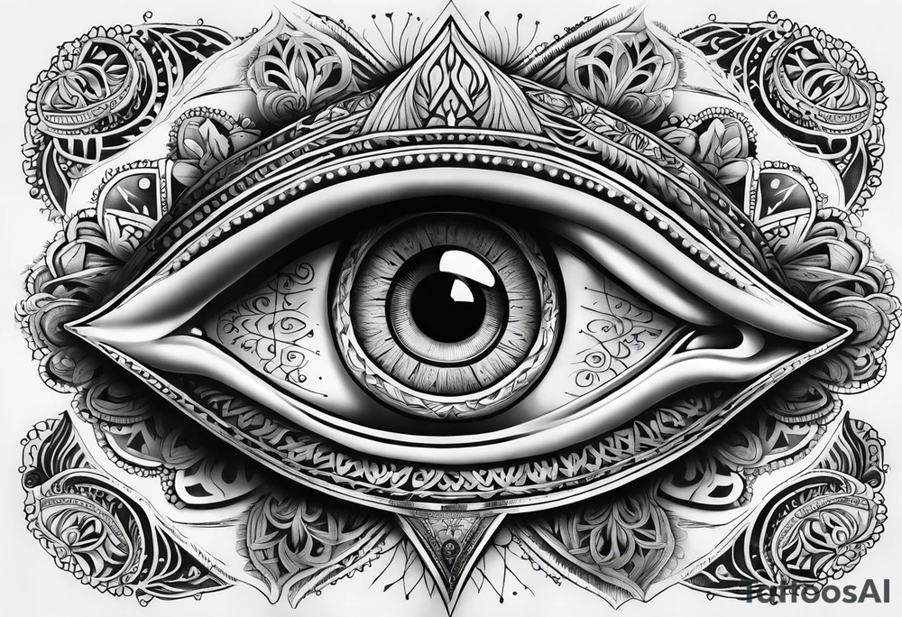 the hand of Fatima with all-seeing eye tattoo idea