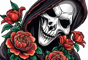 Ghostface holding flowers tattoo idea