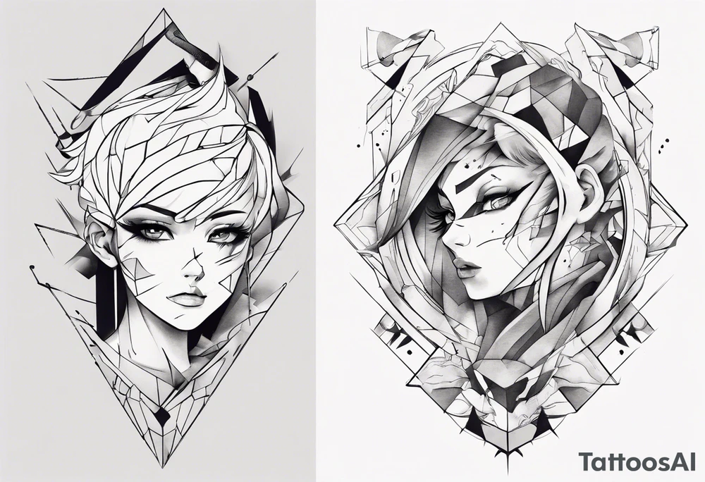 Abstract anime tattoo tattoo idea