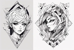 Abstract anime tattoo tattoo idea