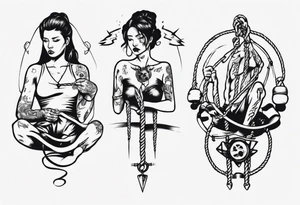 han with a rope manipulating a human tattoo idea