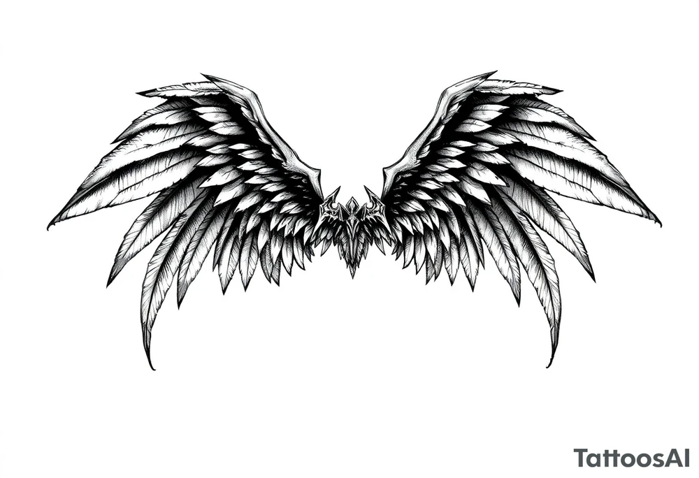 Long Angelwings tattoo idea