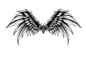 Long Angelwings tattoo idea