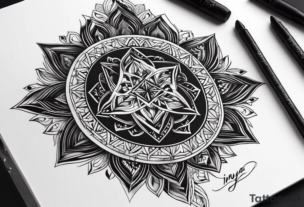 Надпись красивым шрифтом «INAYA» эстетично, тонко с рыбой tattoo idea