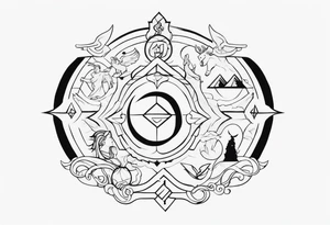 Symbols of the twelve Olympian gods tattoo idea