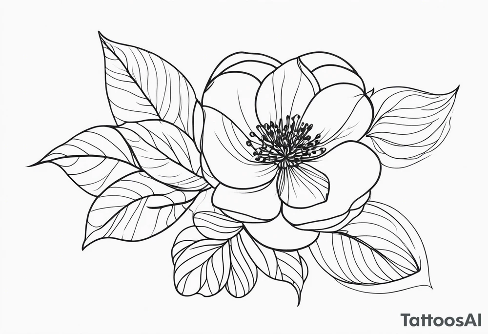 floral and elegant. outline. one line tattoo idea