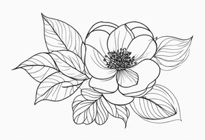 floral and elegant. outline. one line tattoo idea