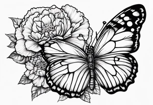 carnation butterfly moon tattoo idea