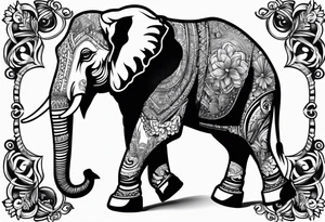 Elephant wearing skates tattoo idea
