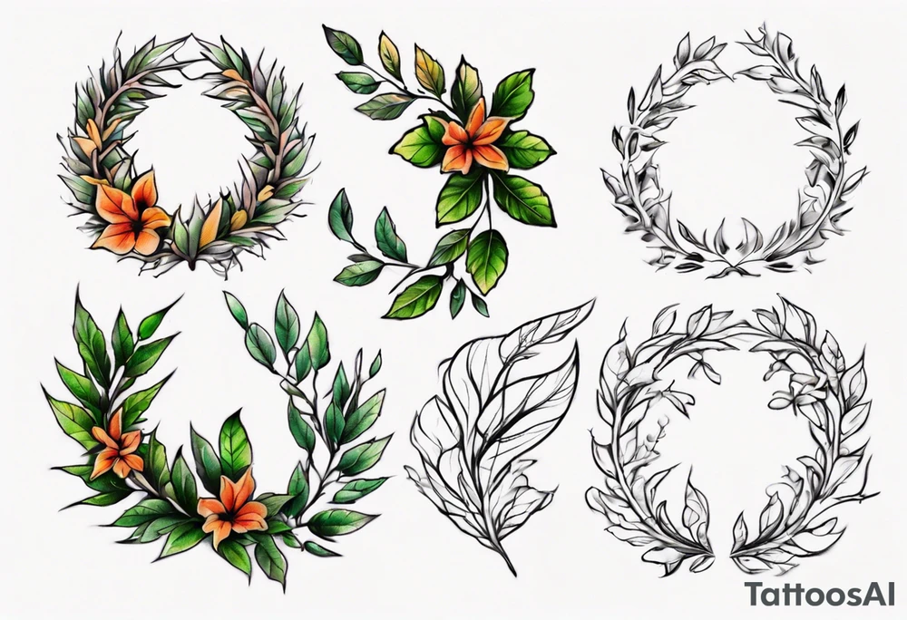 wreath leaves tattoo tattoo idea