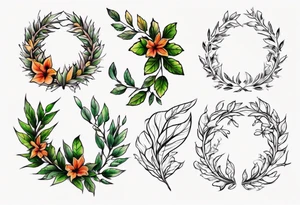 wreath leaves tattoo tattoo idea