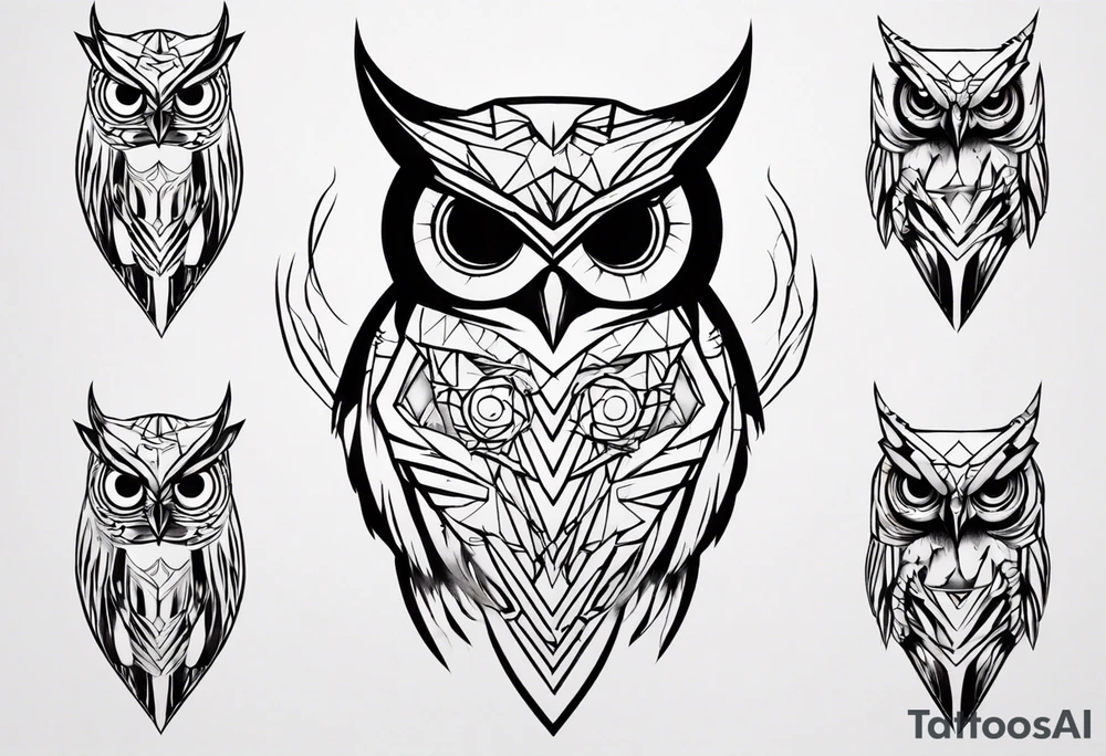 Demonic Owl tattoo idea