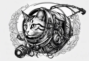 parachuting cat tattoo idea
