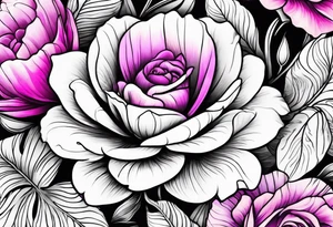 Bright, colorful, lots of pinks and purples flower arm tattoo tattoo idea