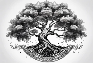 minimalistic Yggdrasil tree tattoo idea