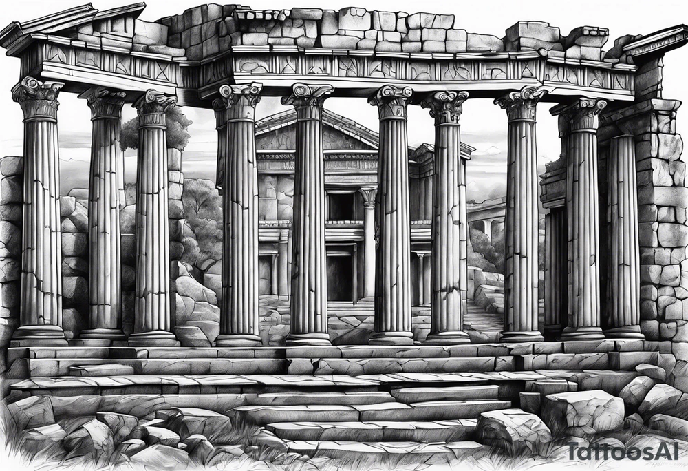 Ancient roman ruins tattoo idea