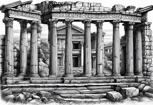 Ancient roman ruins tattoo idea