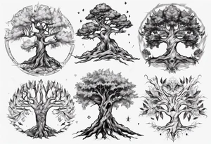 Wolven tree tattoo idea