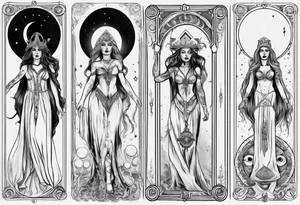 The High Priestesses and the moon. TArot. tattoo idea