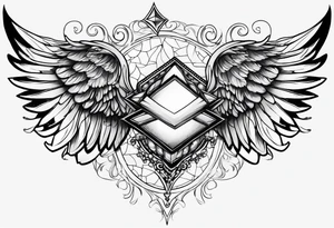 Diamond angel wings tattoo idea