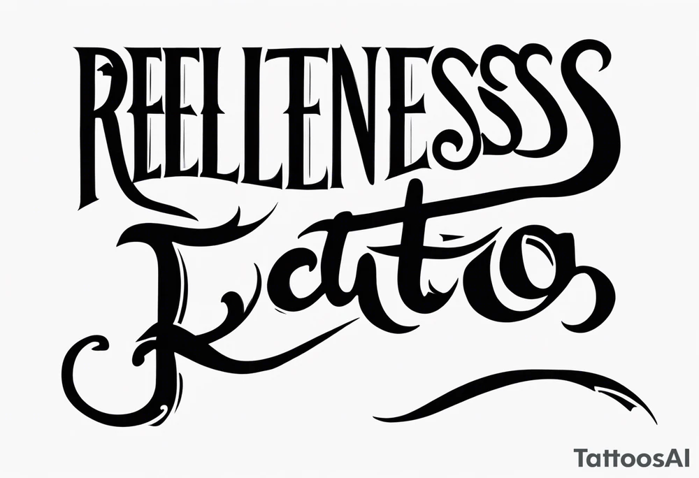 lettering only of the word relentless tattoo idea
