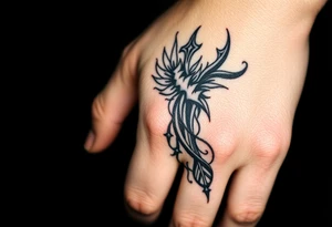 Design a hand tattoo based on dark romance tattoo idea