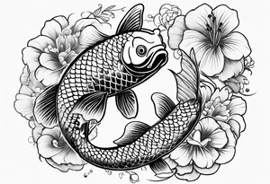 pretty koi fish tattoo idea