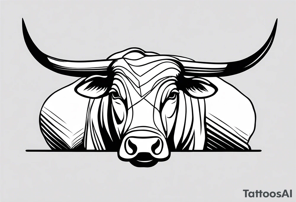 back of wallstreet bull with balls tattoo idea