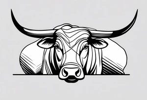 back of wallstreet bull with balls tattoo idea