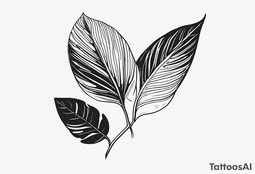 fine line monsteria leaf tattoo idea