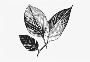fine line monsteria leaf tattoo idea