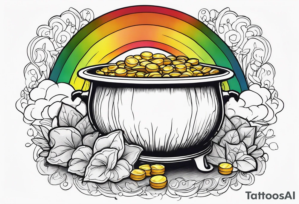 pot of gold tattoo idea