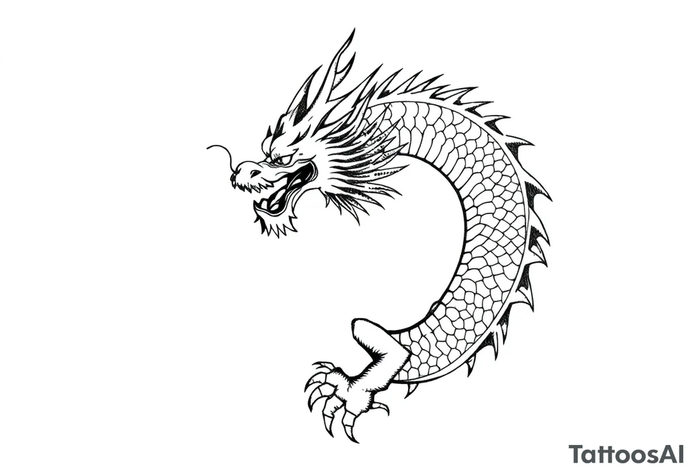 Beautiful asian dragon tattoo idea