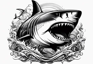 shark attack tattoo idea