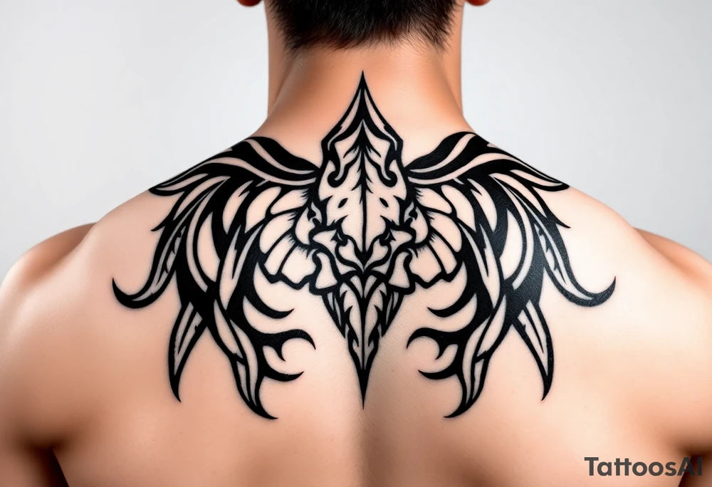 carribean tribal back tattoo feminine tattoo idea